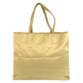 Prada Logo Embroidery Yellow Satin Tote