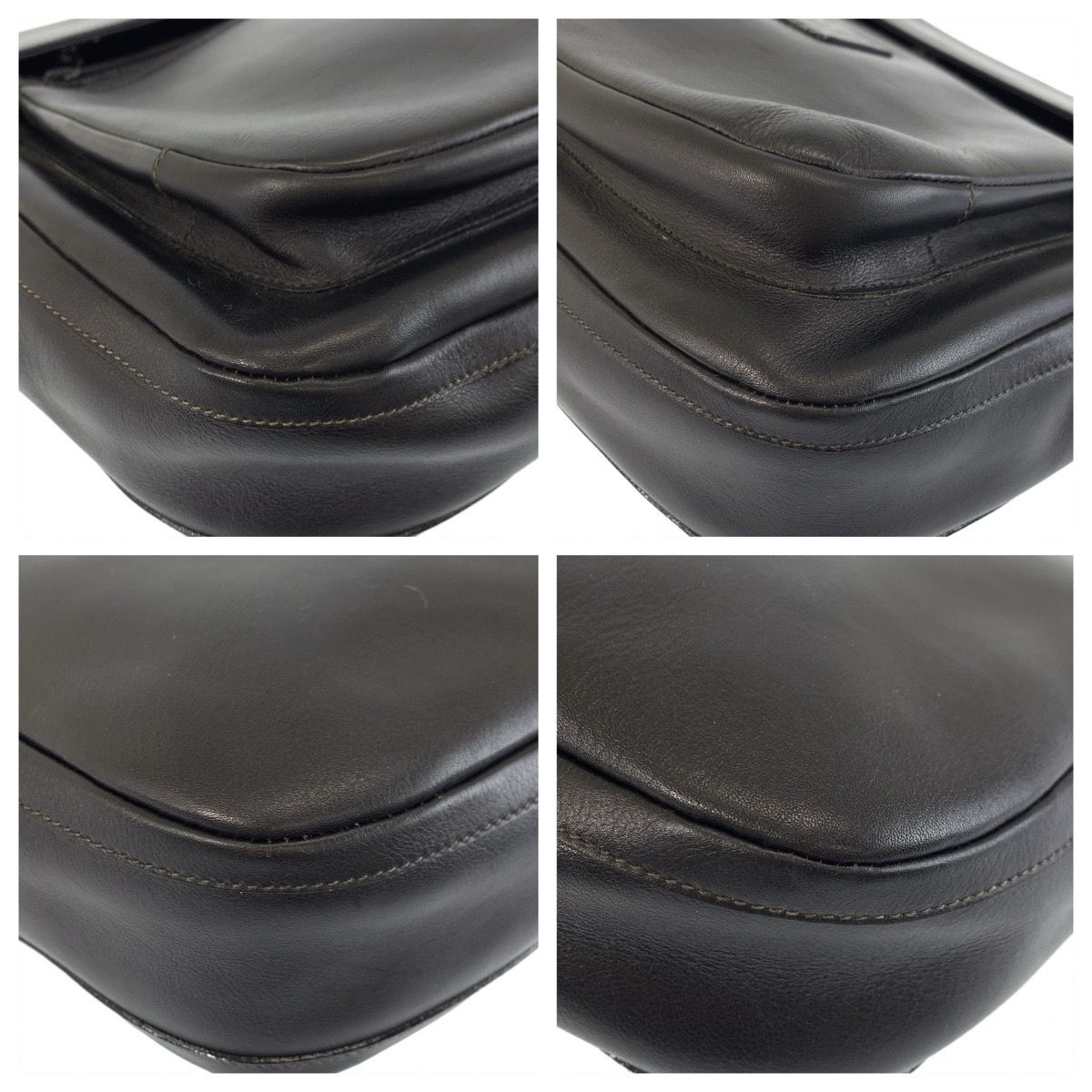 Gucci Interlocking Black Gunmetal Leather 004 406 Clutch — view 3