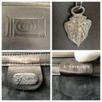 Gucci Interlocking Black Gunmetal Leather 004 406 Clutch — view 4