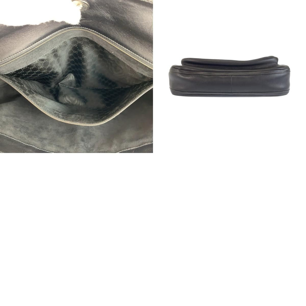 Gucci Interlocking Black Gunmetal Leather 004 406 Clutch — view 9