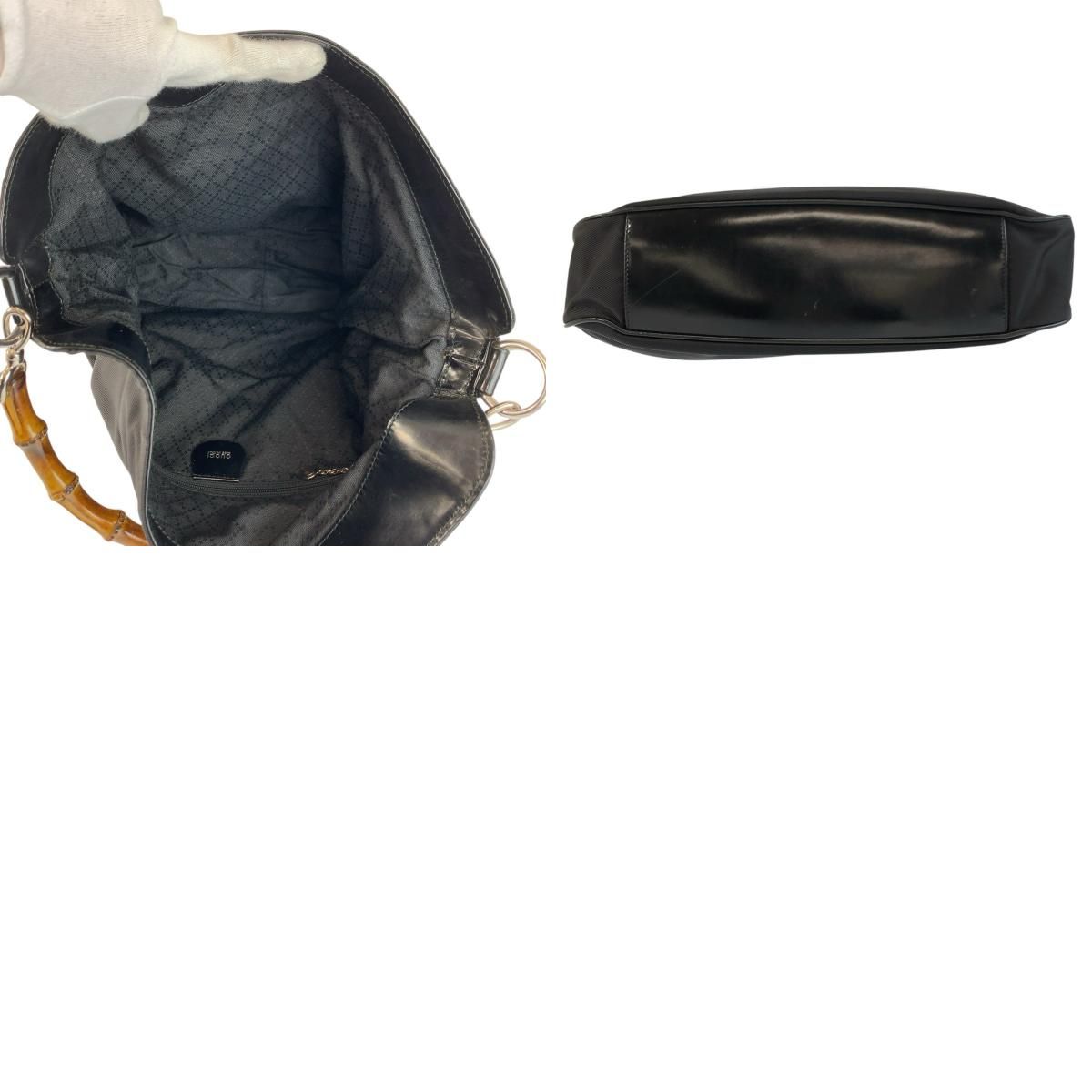 Gucci Bamboo Black Silver Nylon 001 Shoulder — view 9