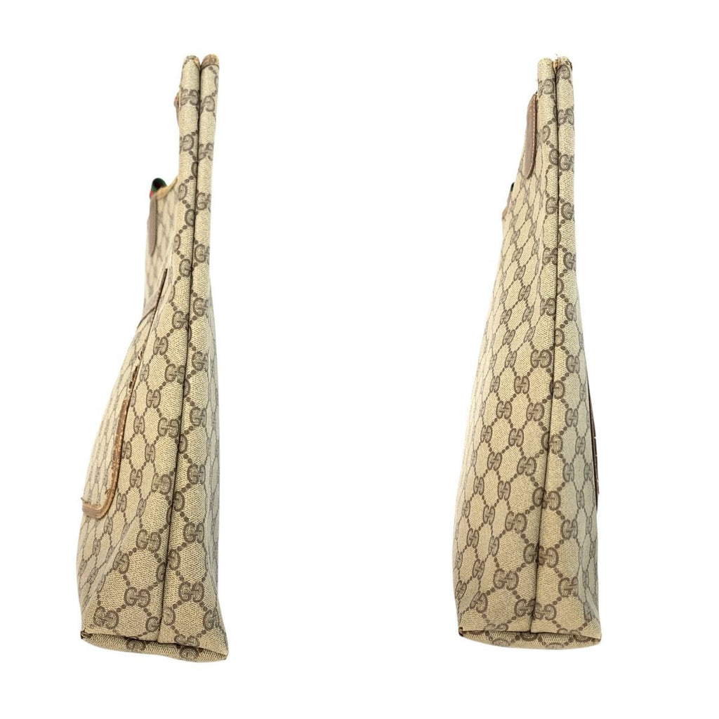 Gucci Vintage Sherry Line Brown Beige GG Supreme Canvas Tote Shoulder — view 8