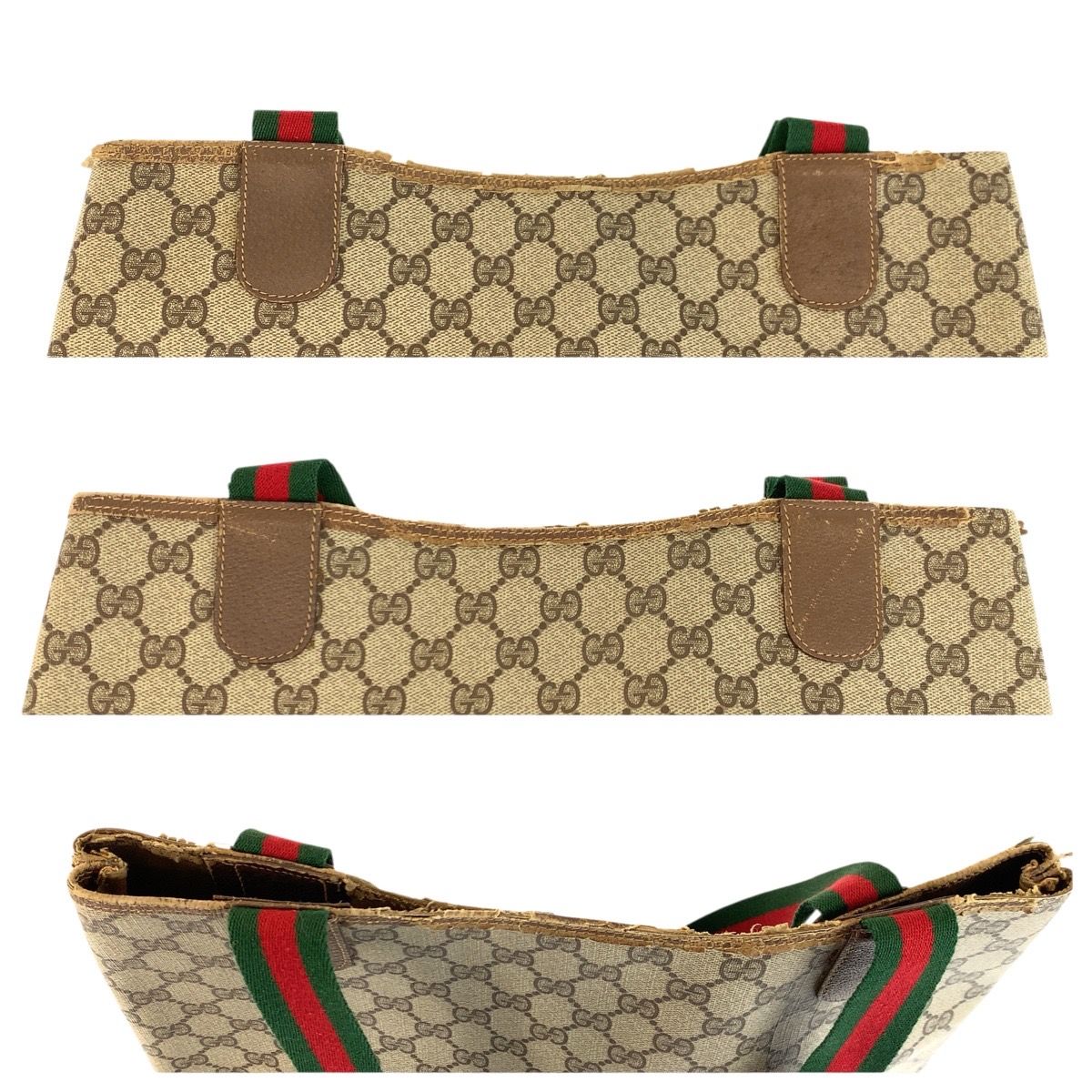 Gucci Vintage Sherry Line Brown Beige GG Supreme Canvas Tote Shoulder — view 5