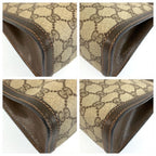 Gucci Vintage Sherry Line Beige GG Supreme Canvas Clutch — view 4