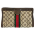 Gucci Vintage Sherry Line Beige GG Supreme Canvas Clutch