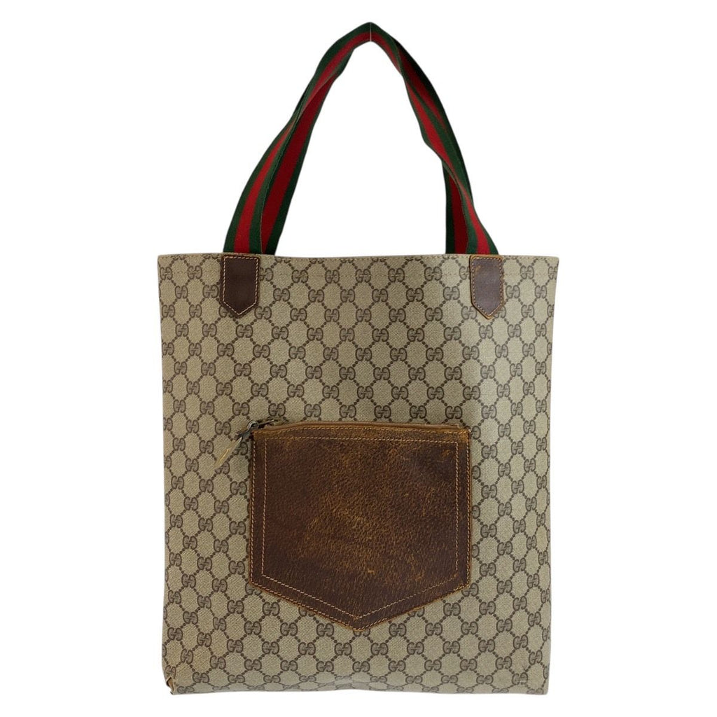Gucci Sherry Line Beige Brown GG Supreme Canvas Tote