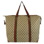 Gucci Sherry Line Beige Brown GG Supreme Canvas 002 39 Tote Boston — view 2