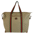 Gucci Sherry Line Beige Brown GG Supreme Canvas 002 39 Tote Boston