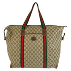 Gucci Sherry Line Beige Brown GG Supreme Canvas 002 39 Tote Boston