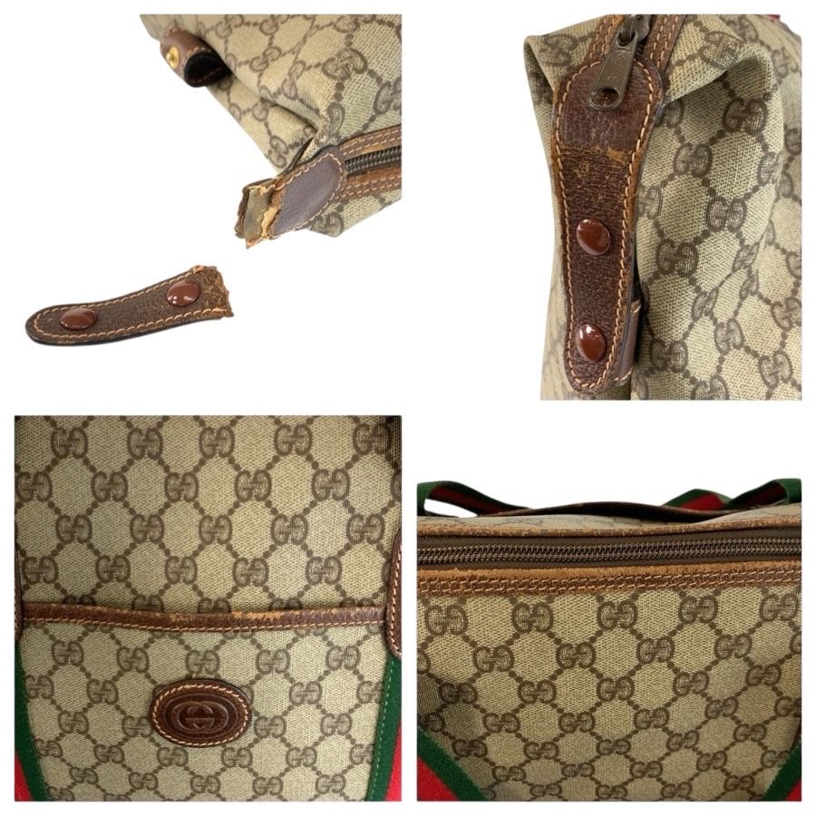 Gucci Sherry Line Beige Brown GG Supreme Canvas 002 39 Tote Boston — view 5