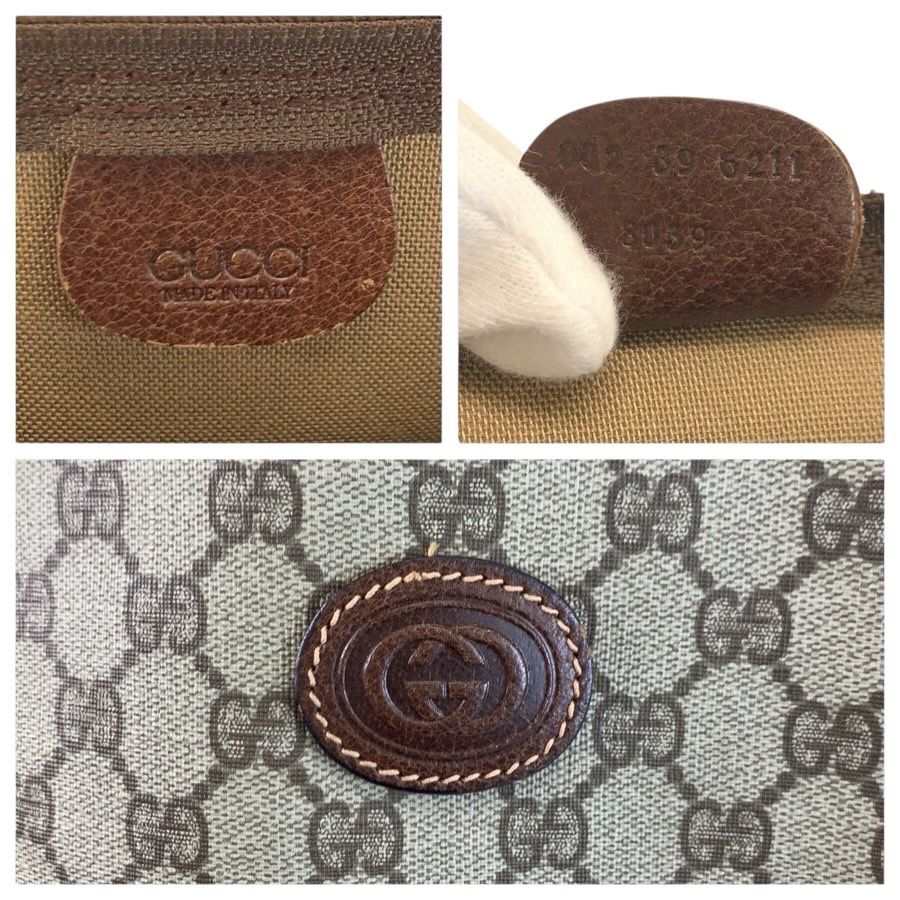 Gucci Sherry Line Beige Brown GG Supreme Canvas 002 39 Tote Boston — view 3
