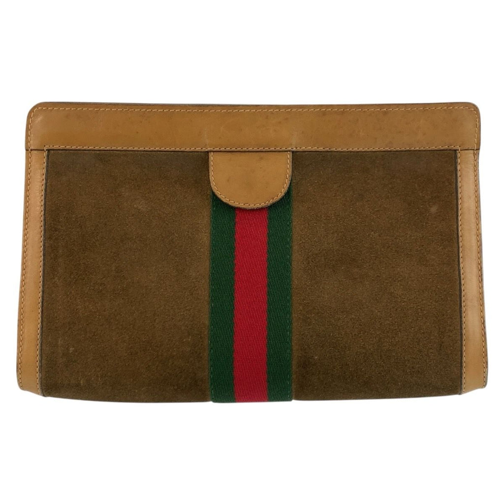 Gucci Vintage Sherry Line Brown Camel 67 014 Clutch