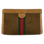 Gucci Vintage Sherry Line Brown Camel 67 014 Clutch