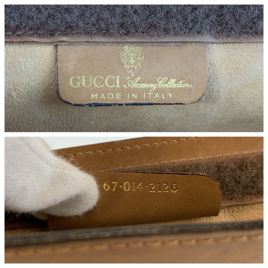 Gucci Vintage Sherry Line Brown Camel 67 014 Clutch — view 3