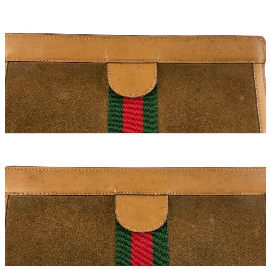 Gucci Vintage Sherry Line Brown Camel 67 014 Clutch — view 5