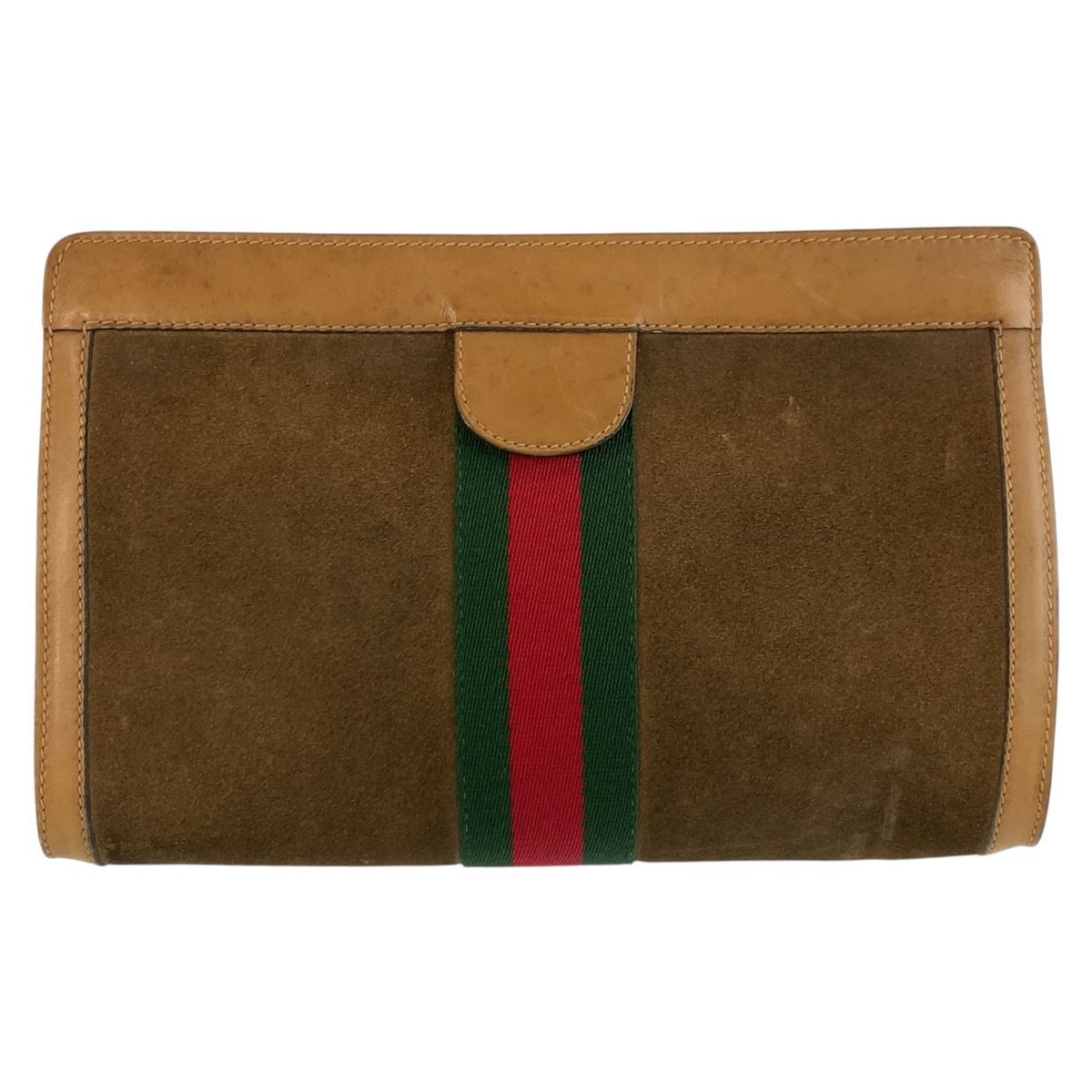 Gucci Vintage Sherry Line Brown Camel 67 014 Clutch — view 2