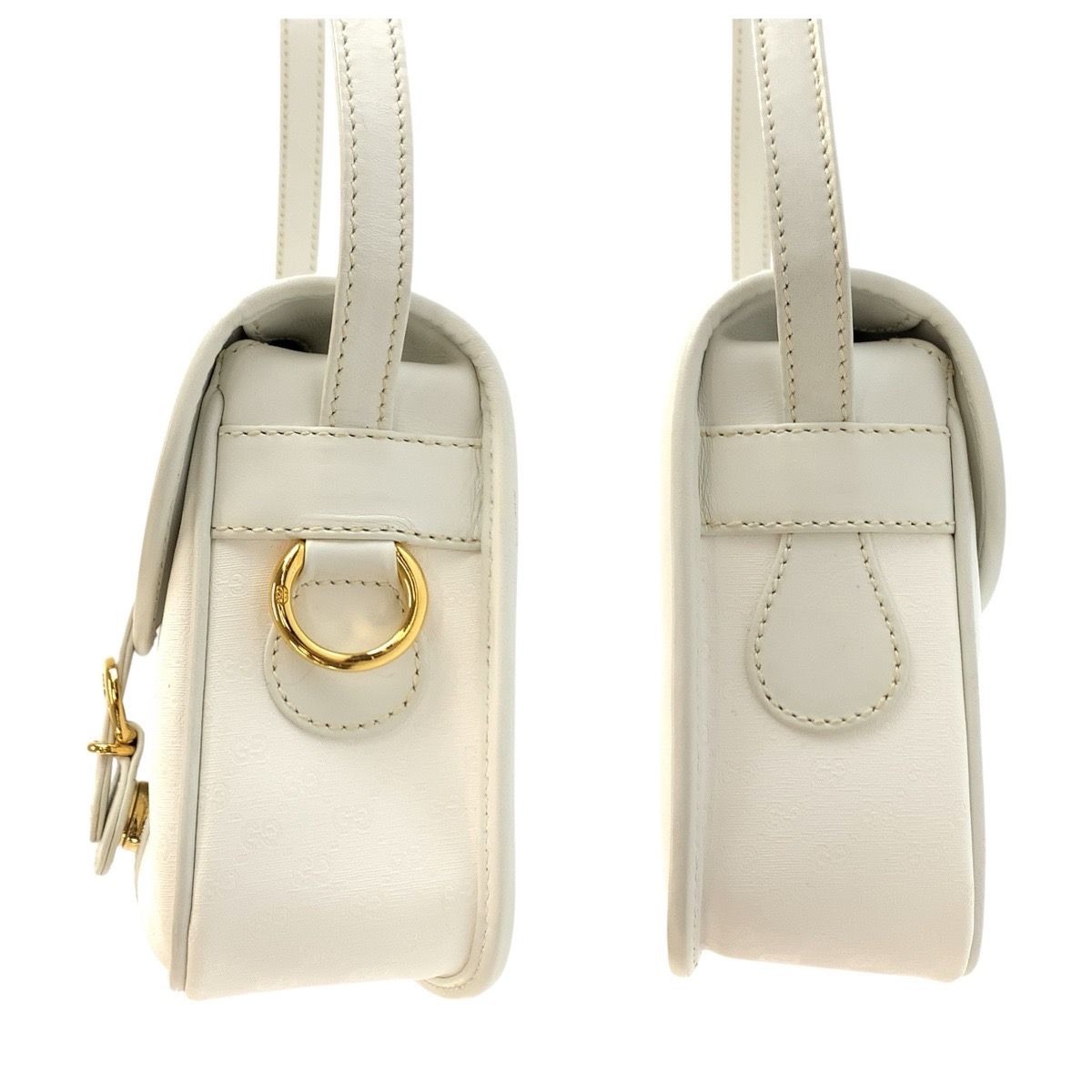 Gucci Interlocking Micro GG White Supreme Canvas Leather Shoulder Bag Pochette — view 8