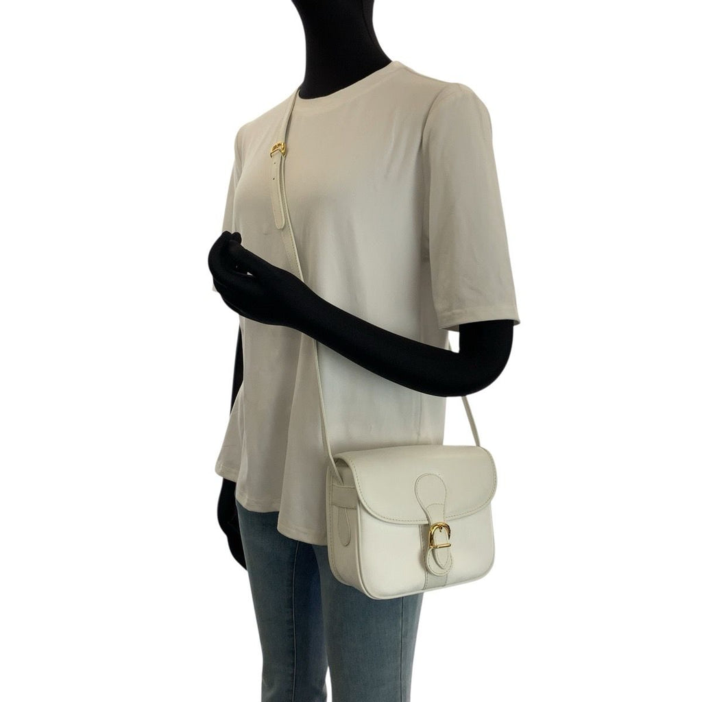 Gucci Interlocking Micro GG White Supreme Canvas Leather Shoulder Bag Pochette — view 7