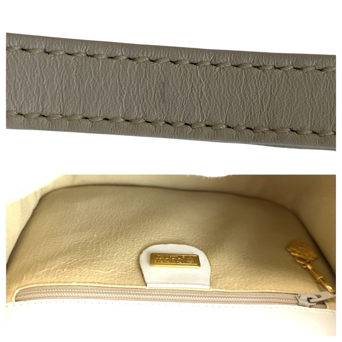 Gucci Interlocking Micro GG White Supreme Canvas Leather Shoulder Bag Pochette — view 6