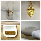 Gucci Interlocking Micro GG White Supreme Canvas Leather Shoulder Bag Pochette — view 4