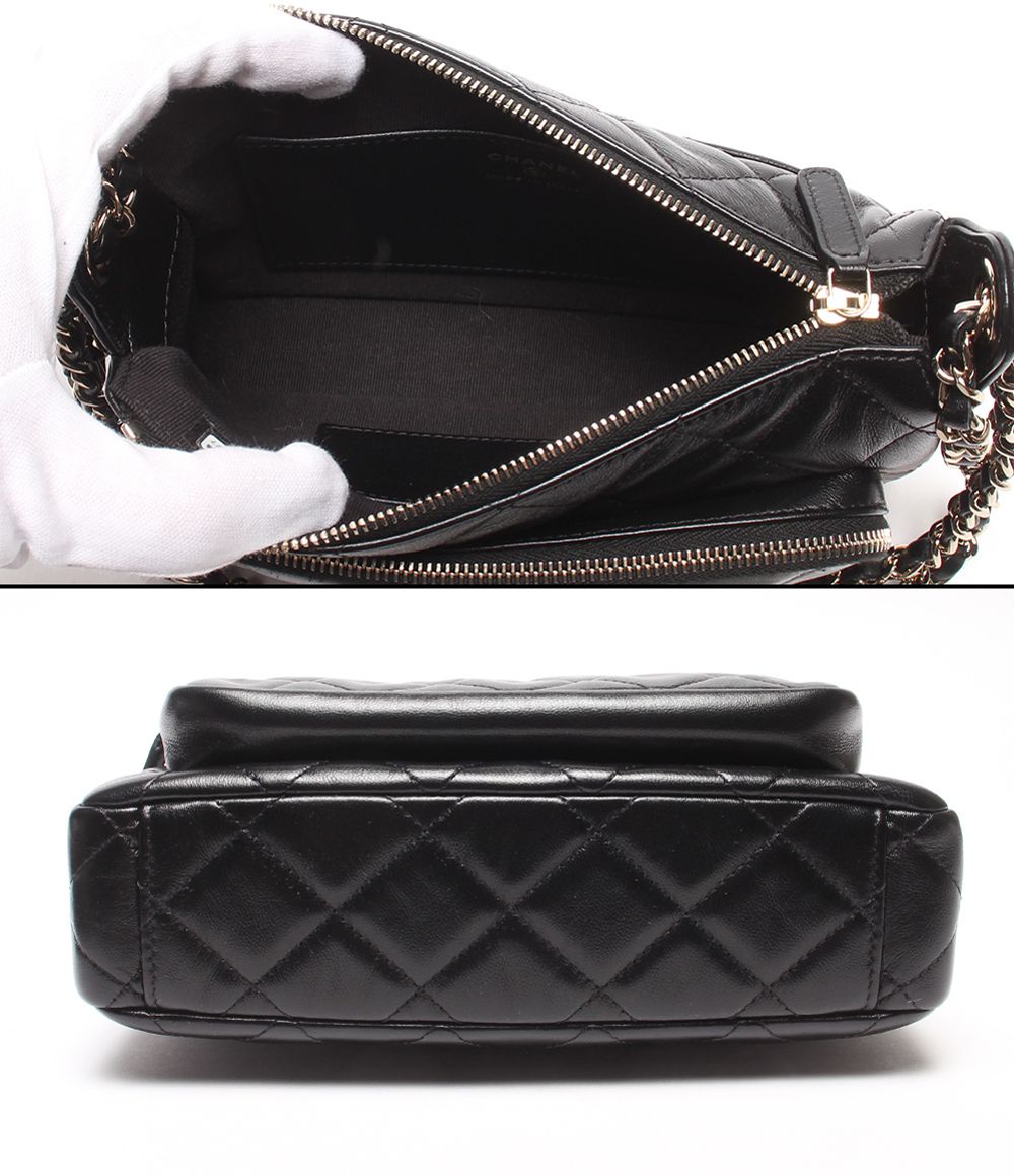 Chanel Chain Shoulder Bag Crossbody Silver Single Shiny Crumple Quilted Lambskin — view 3