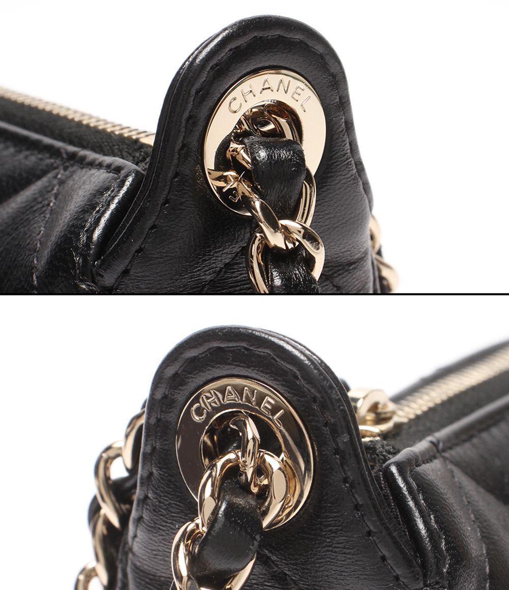 Chanel Chain Shoulder Bag Crossbody Silver Single Shiny Crumple Quilted Lambskin — view 8