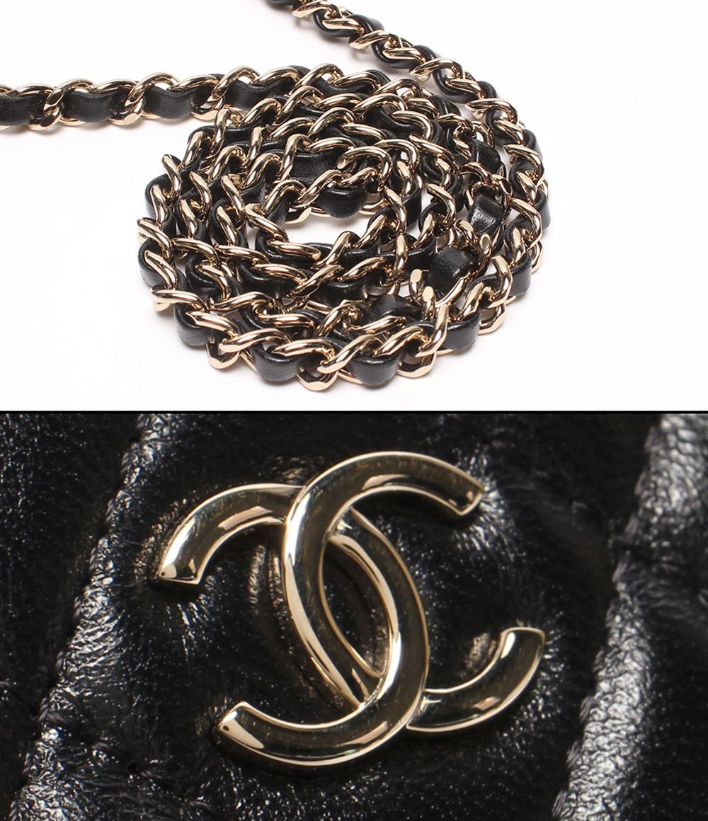 Chanel Chain Shoulder Bag Crossbody Silver Single Shiny Crumple Quilted Lambskin — view 7