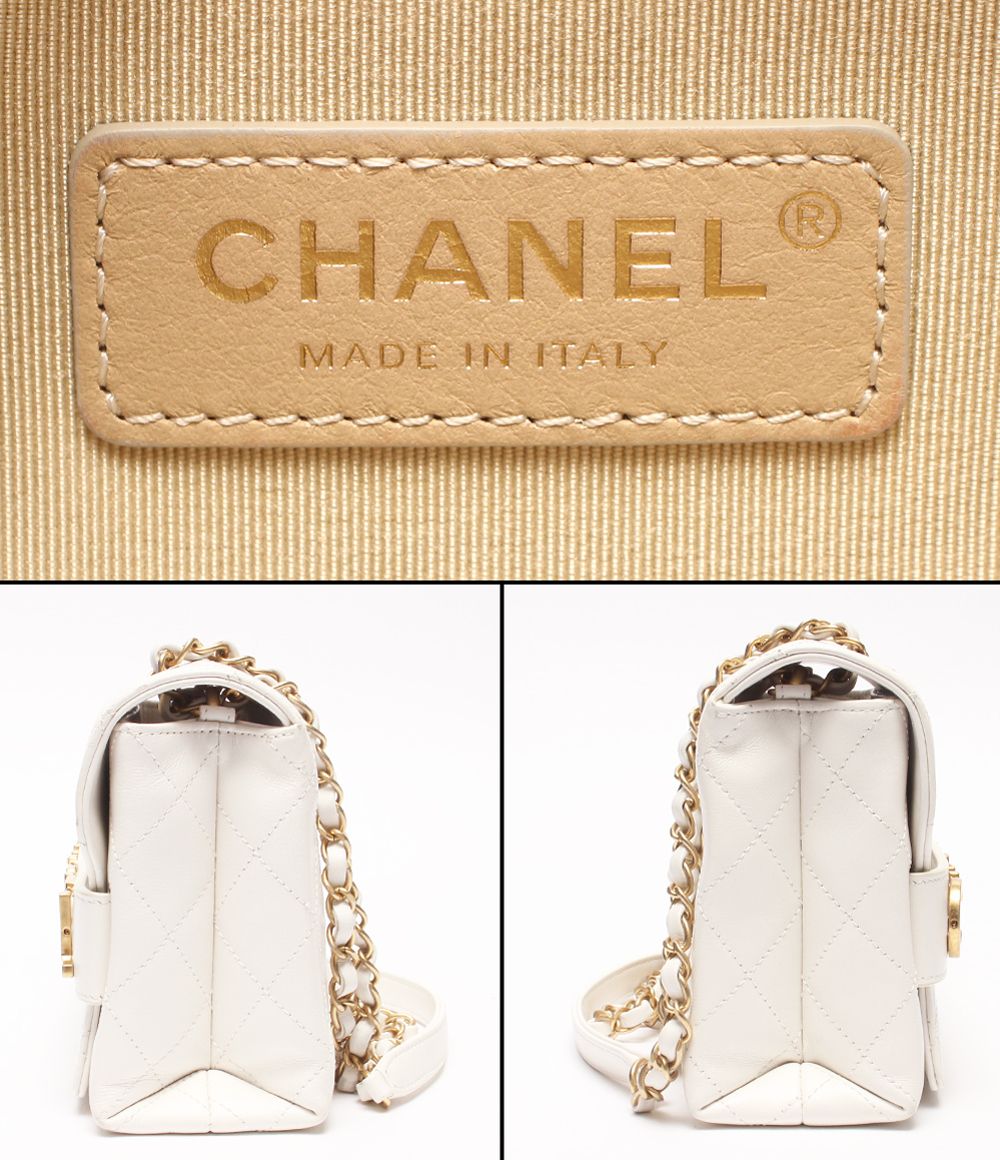 Chanel Chain Shoulder Bag Crossbody Gold Single Flap Double Quilted — view 4