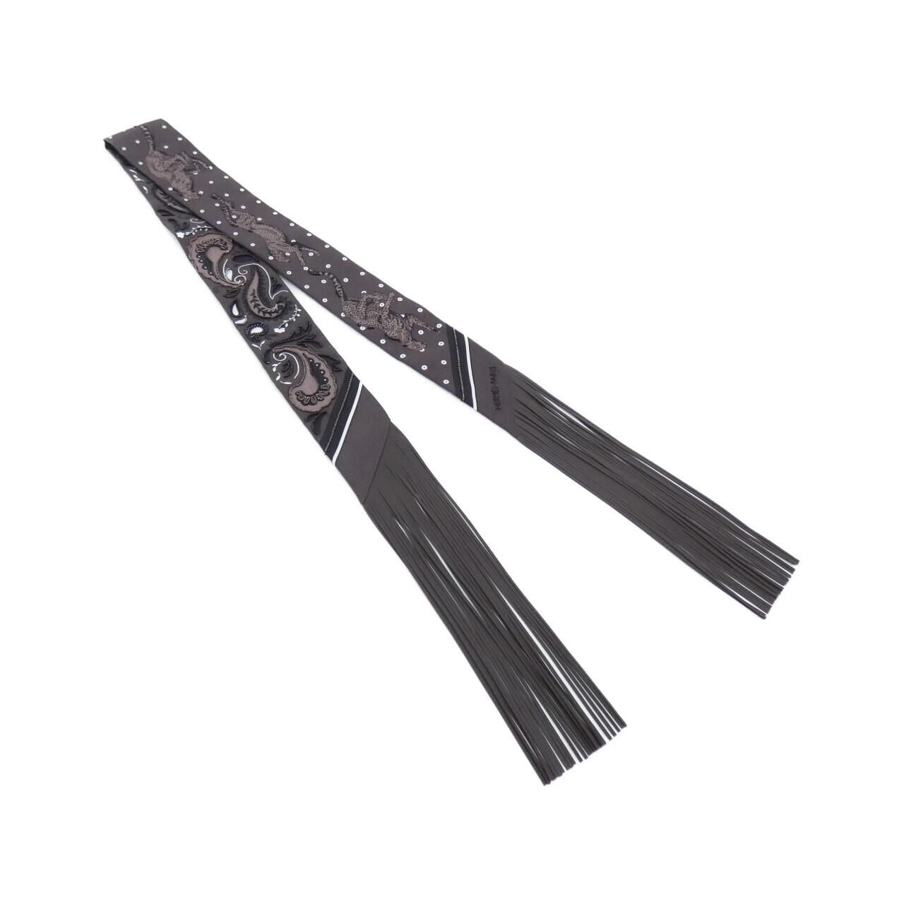 Hermes Guepard Bandana Twilly Fringe Scarf