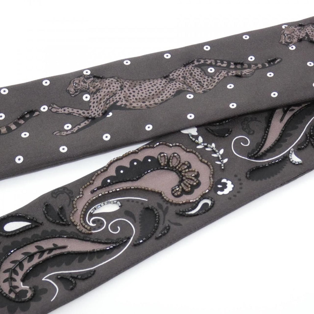 Hermes Guepard Bandana Twilly Fringe Scarf — view 5