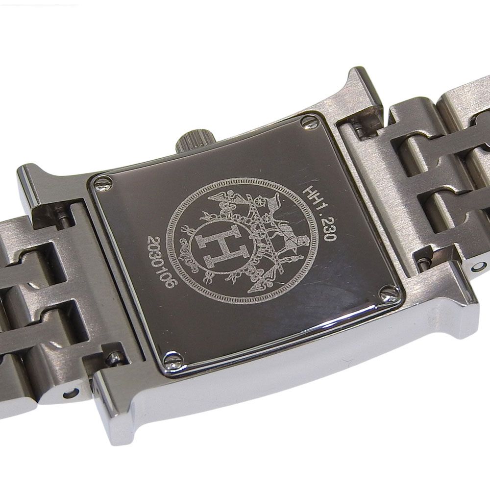 Hermes Watch Stainless Steel Quartz Analog Display Black Dial — view 5