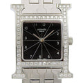 Hermes Watch Stainless Steel Quartz Analog Display Black Dial