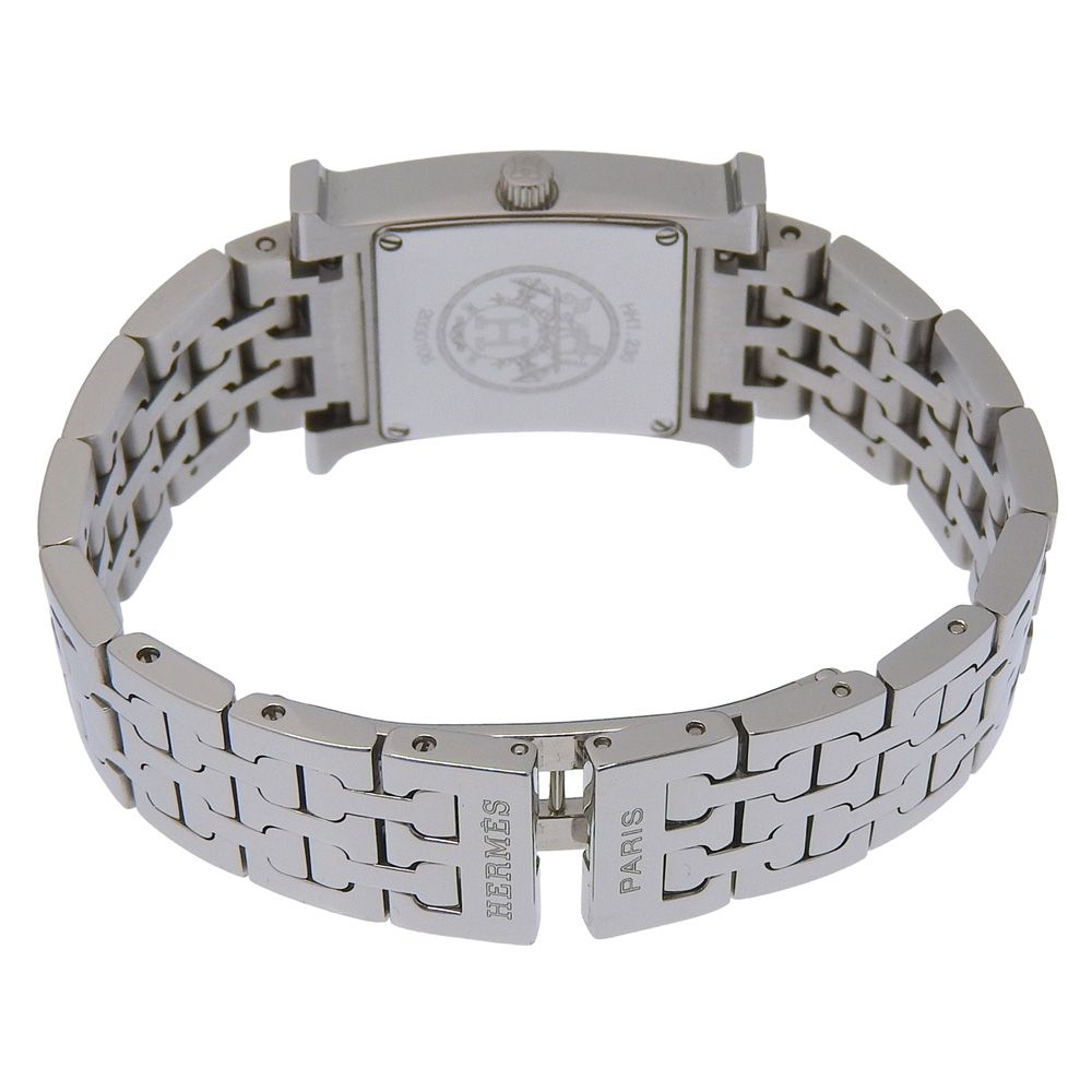 Hermes Watch Stainless Steel Quartz Analog Display Black Dial — view 4