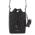 Dior Shoulder Bag Oblique Bucket Canvas Black