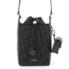 Dior Shoulder Bag Oblique Bucket Canvas Black