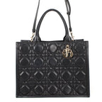 Dior Tote Macro Cannage Book 2-Way Black