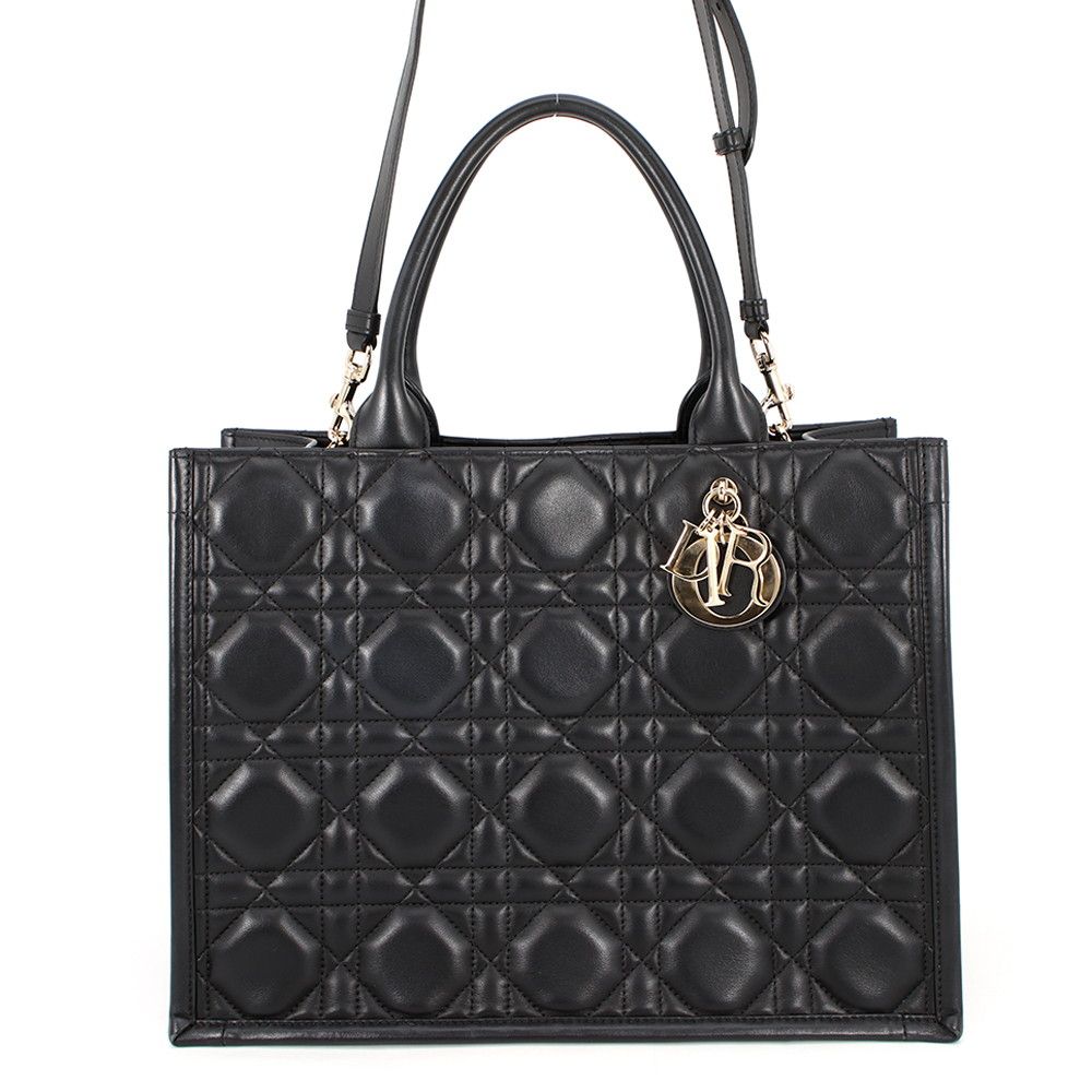 Dior Tote Macro Cannage Book 2-Way Black
