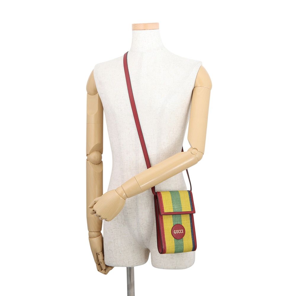 Gucci Shoulder Bag Viadera Leather Canvas — view 4