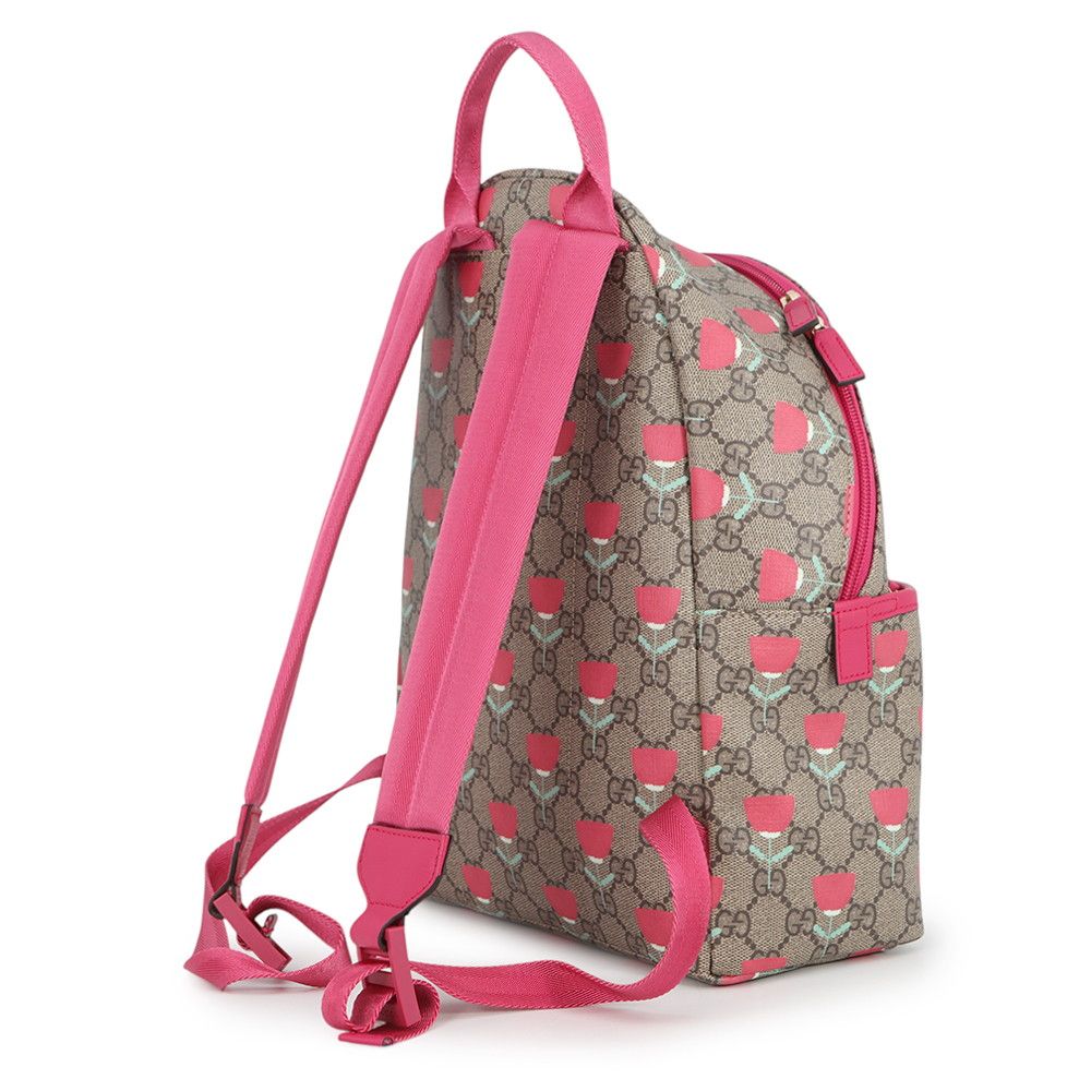 Gucci Backpack GG Supreme Flower Print Children Kids Kim Seungyoung