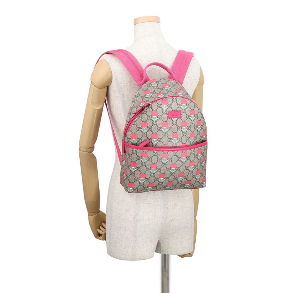 Gucci Backpack GG Supreme Flower Print Children Kids Kim Seungyoung