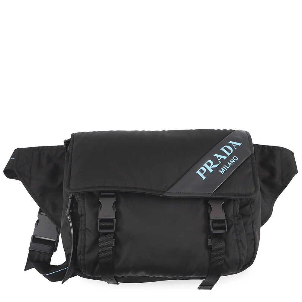 Prada Shoulder Bag Logo Tessuto Nylon Black