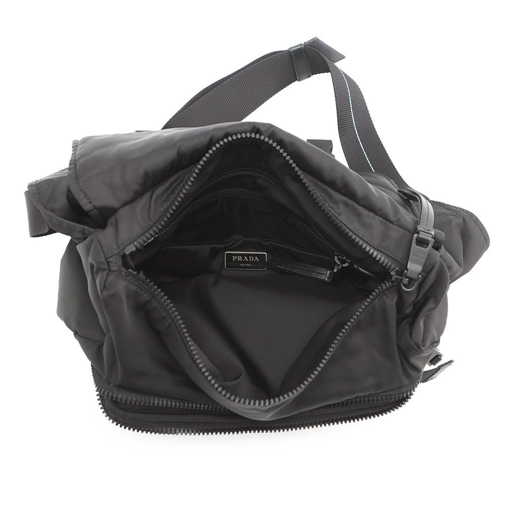 Prada Shoulder Bag Logo Tessuto Nylon Black