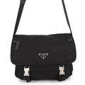 Prada Shoulder Bag Triangle Logo Nylon Black