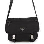 Prada Shoulder Bag Triangle Logo Nylon Black