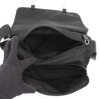 Prada Shoulder Bag Triangle Logo Nylon Black — view 5