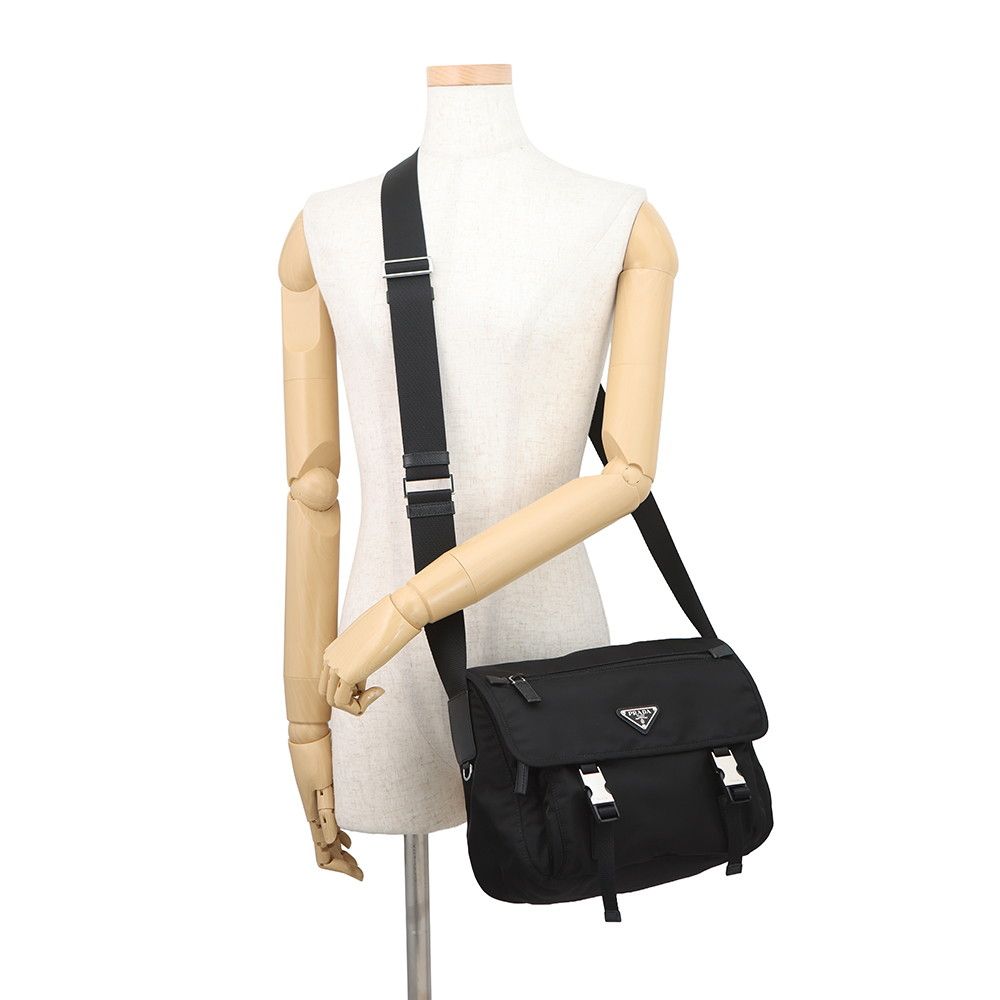 Prada Shoulder Bag Triangle Logo Nylon Black — view 4