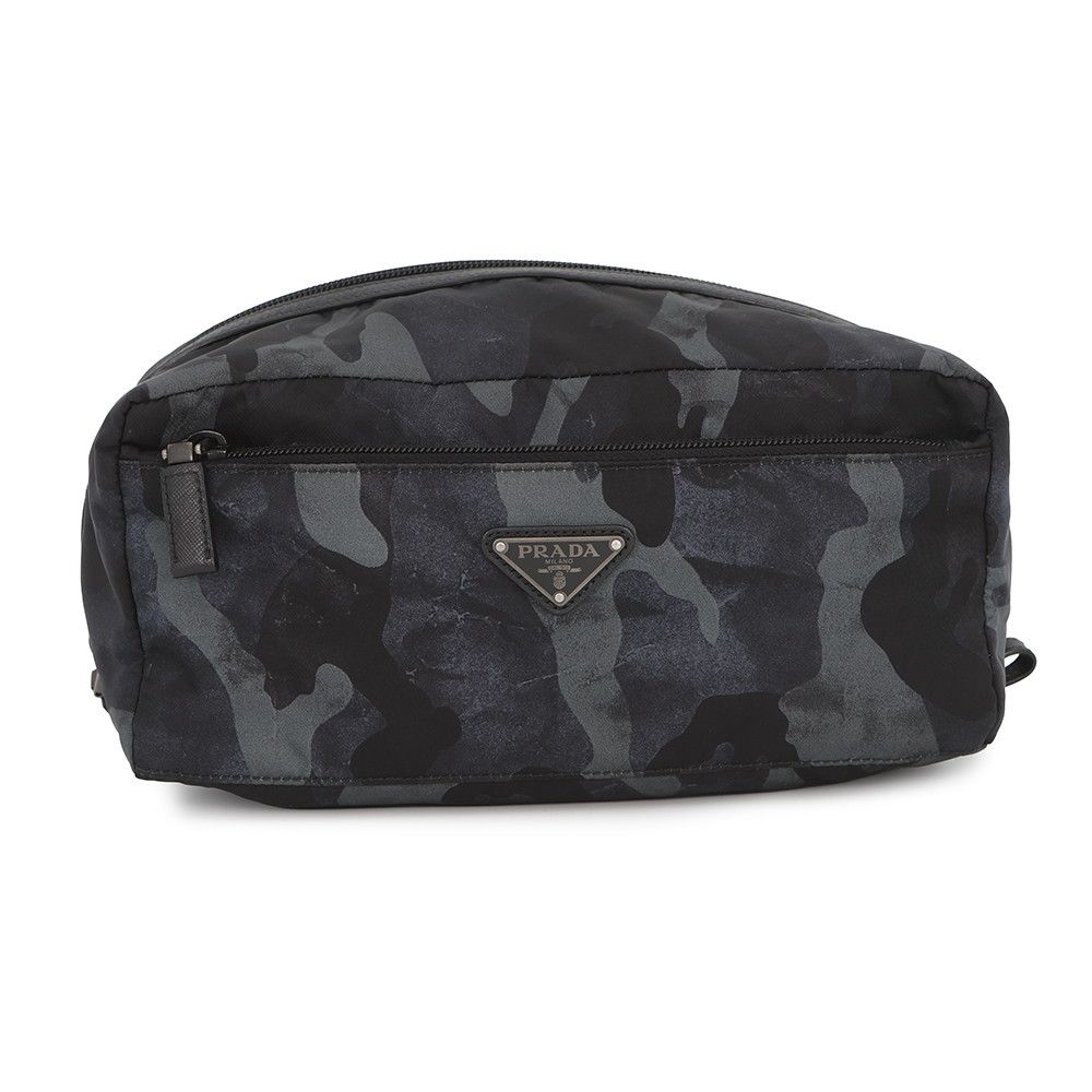 Prada Pouch Triangle Logo Camouflage Black