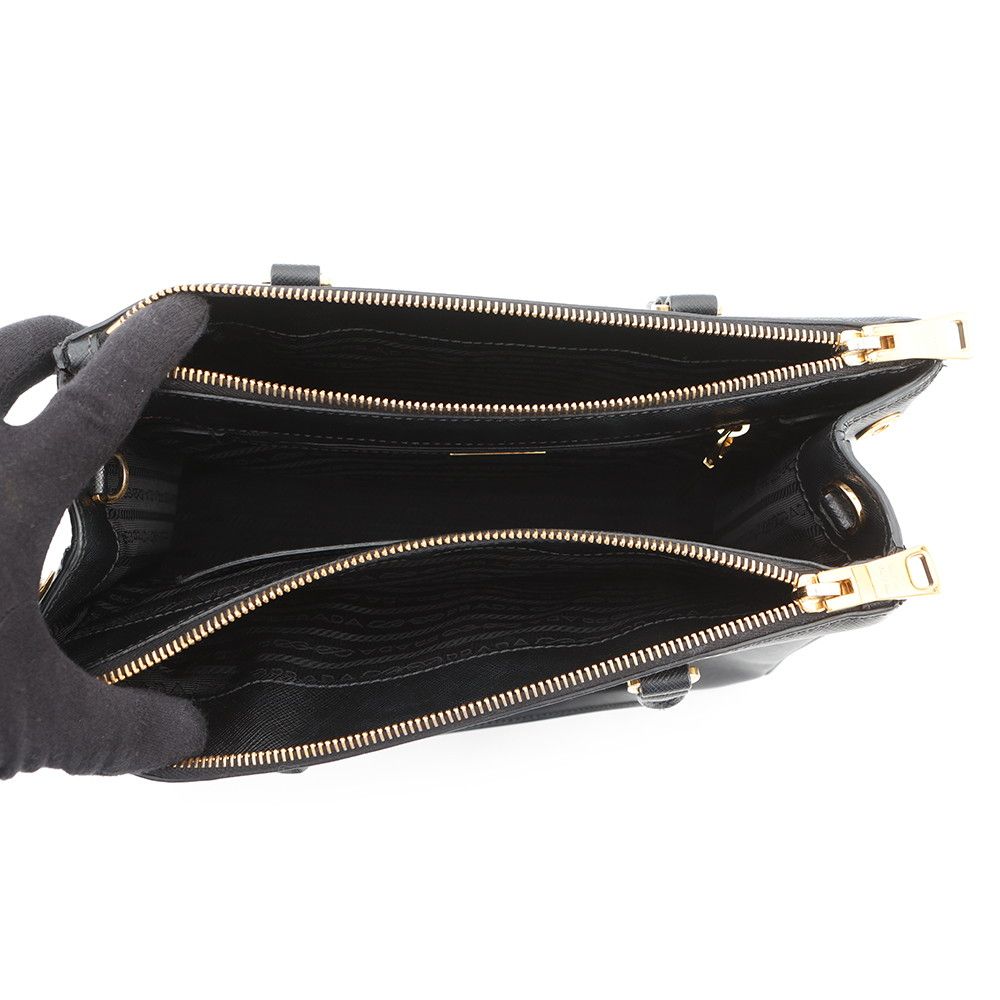 Prada Galleria Saffiano Leather 2-Way Shoulder Bag Black — view 5