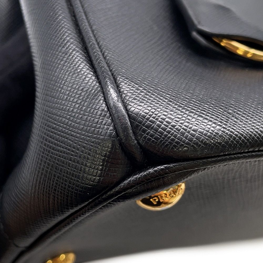 Prada Galleria Saffiano Leather 2-Way Shoulder Bag Black — view 6