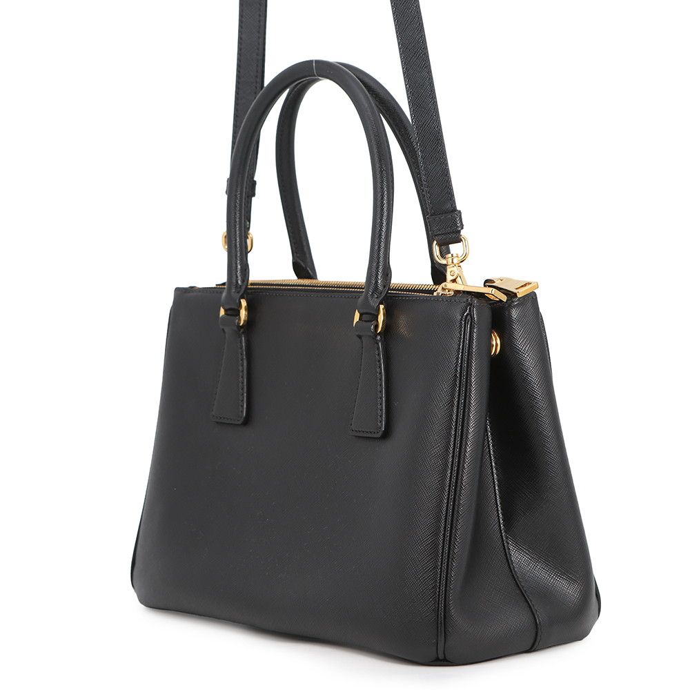 Prada Galleria Saffiano Leather 2-Way Shoulder Bag Black — view 2
